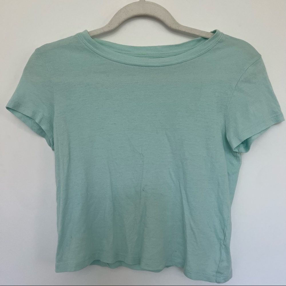Girls Simple Turquoise Tee That Is Green/Blue